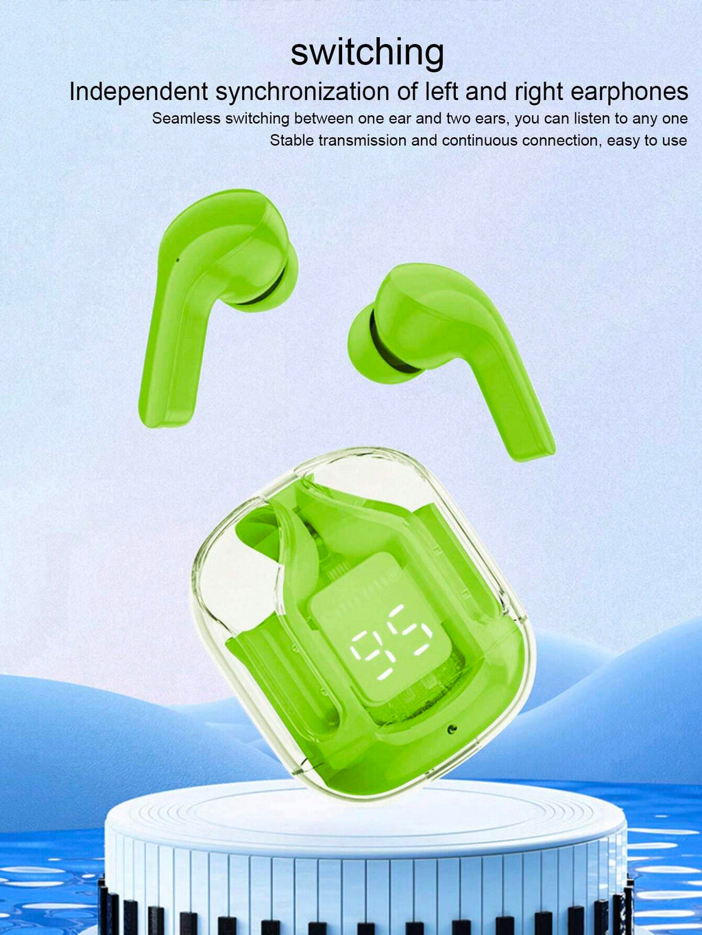 Air 31 Earbuds Wireless Earbuds With Crystal Transparent Case