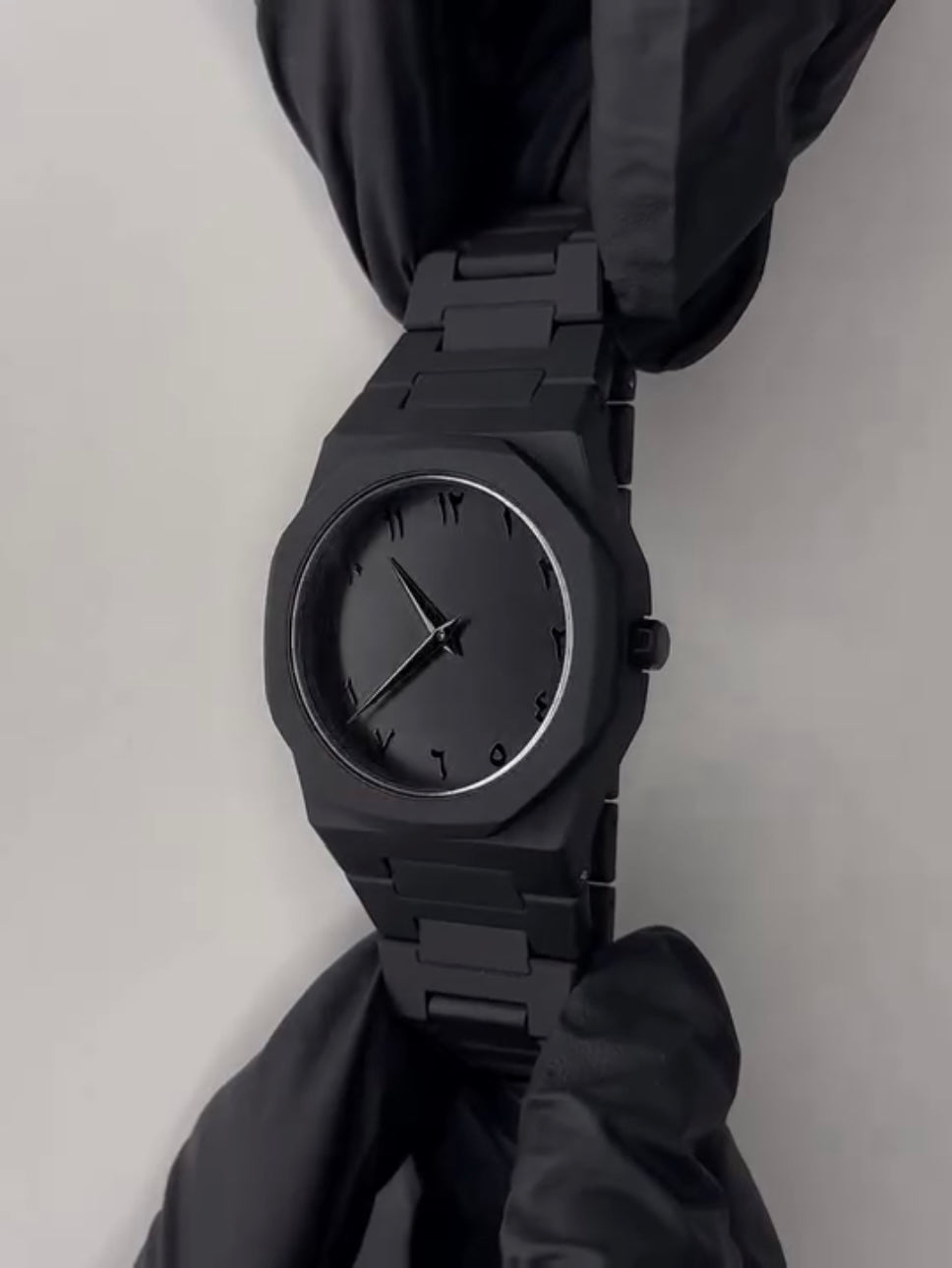 Full BLACK AURA Quartz Watch – Lightweight Design, , (Without Box)