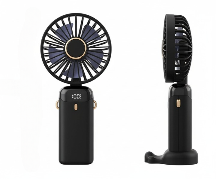 LED Digital Display Rechargeable Fan with USB Cable